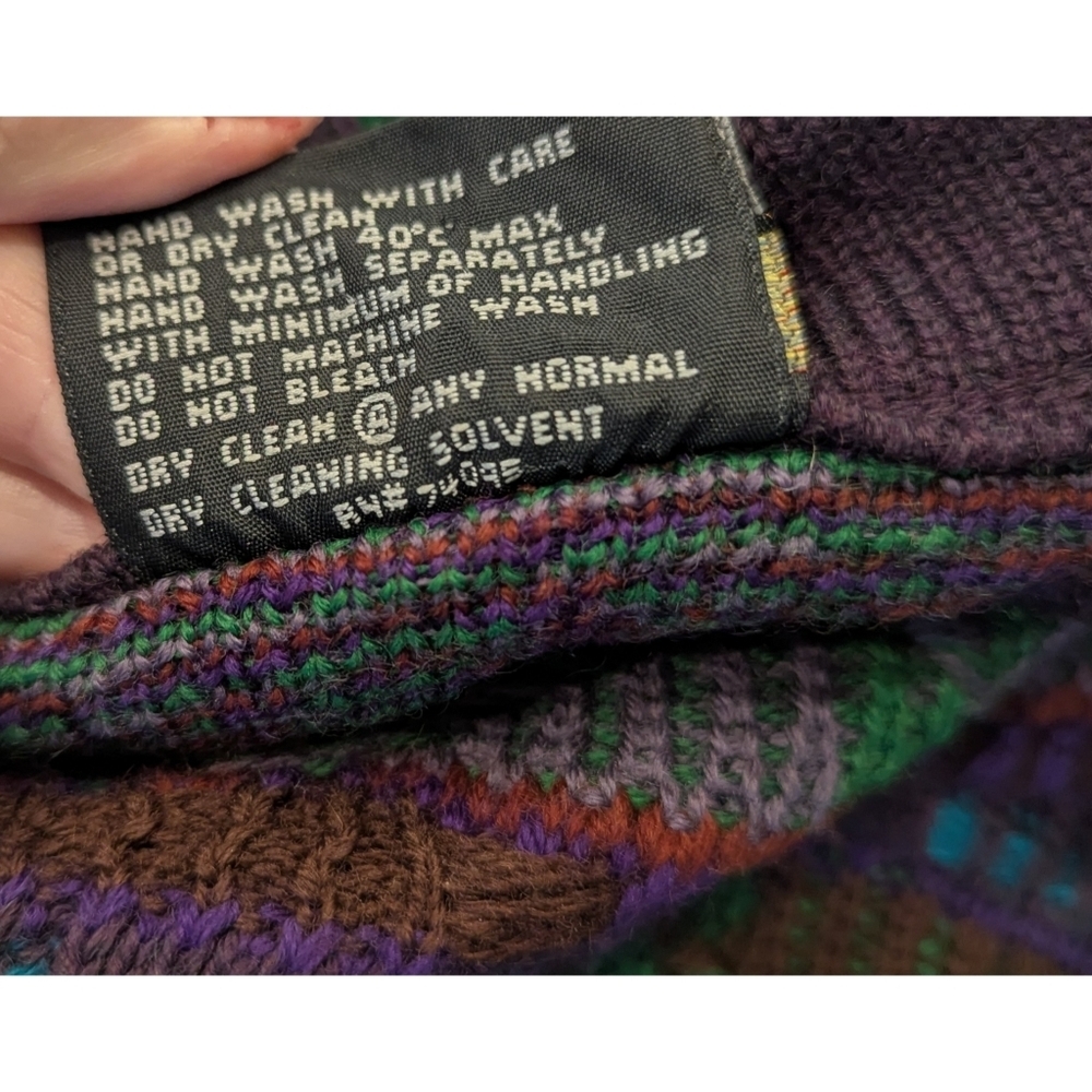 COOGI Vintage 90's 100% New Wool 3D Knit Sweater Size Large - Picture 5 of 6